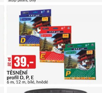 TĚSNĚNÍ profil D, P, E 6 m, 12 m, bílé, hnědé