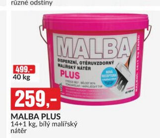 MALBA PLUS 14+1 kg, bílý malířský nátěr