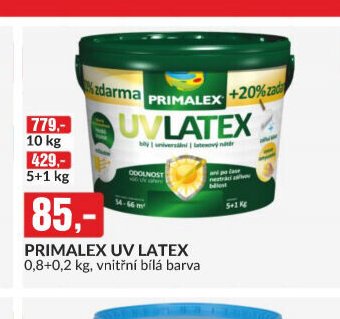 PRIMALEX UV LATEX 0,8+0,2 kg, vnitřní bílá barva
