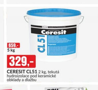 CERESIT CL51 2 kg, tekutá hydroizolace pod keramické obklady a dlažbu