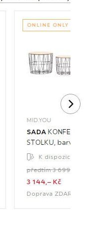 MID.YOU SADA KONFERENČNÍCH STOLKŮ, barvy kovové