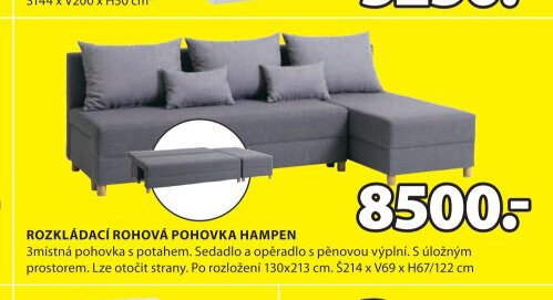 ROZKLÁDACÍ ROHOVÁ POHOVKA HAMPEN