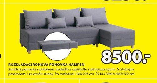 ROZKLÁDACÍ ROHOVÁ POHOVKA HAMPEN