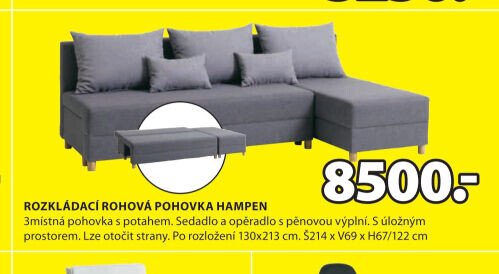 ROZKLÁDACÍ ROHOVÁ POHOVKA HAMPEN