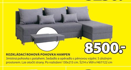 ROZKLÁDACÍ ROHOVÁ POHOVKA HAMPEN