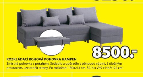 ROZKLÁDACÍ ROHOVÁ POHOVKA HAMPEN