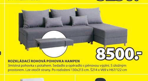 ROZKLÁDACÍ ROHOVÁ POHOVKA HAMPEN