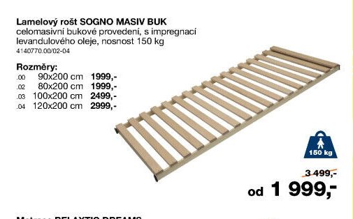 Lamelový rošt SOGNO MASIV BUK