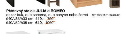Přístavný stolek JULIA a ROMEO