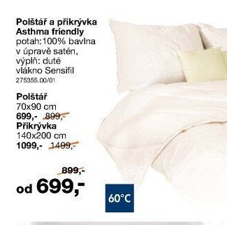 Polštář a přikrývka Asthma friendly