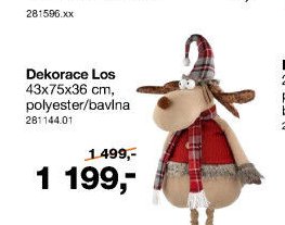 Dekorace Los 43x75x36 cm