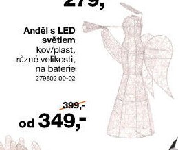 Anděl s LED světlem