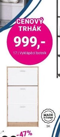 Vyklápěcí botník