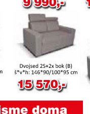 Dvojsed 2S+2x bok (B)