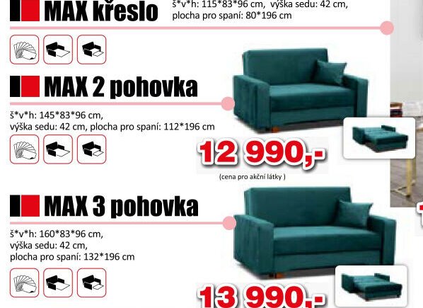 MAX 2 pohovka