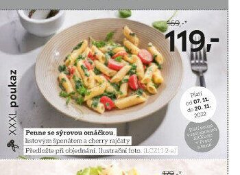 Penne se sýrovou omáčkou