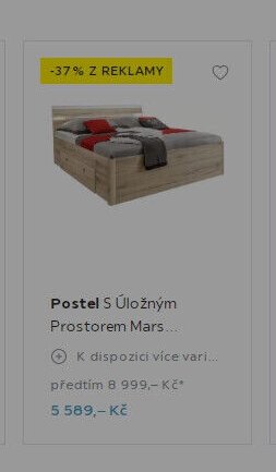 Postel S Úložným Prostorem Mars