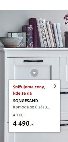 SONGESAND Komoda se 6 zásu...