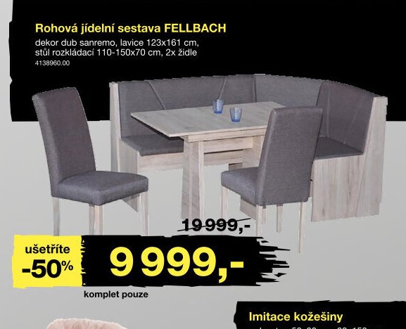 Rohová jídelní sestava FELLBACH