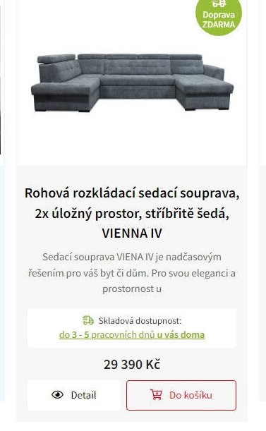 Rohová rozkládací sedací souprava, 2x úložný prostor, stříbřitě šedá, VIENNA IV