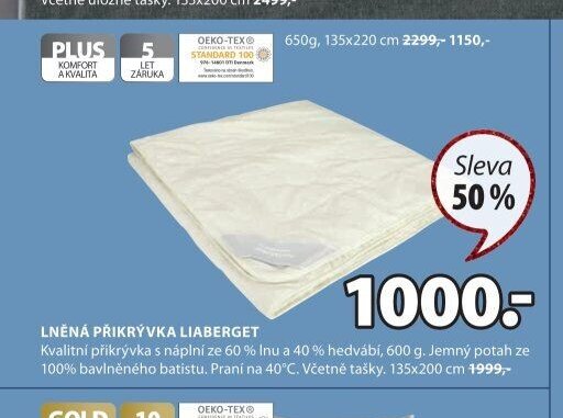 LNĚNÁ PŘIKRÝVKA LIABERGET