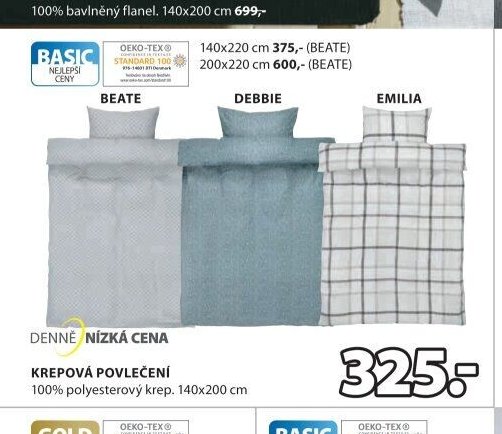 Krepové povlečení (Beate, Debbie, Emilia)