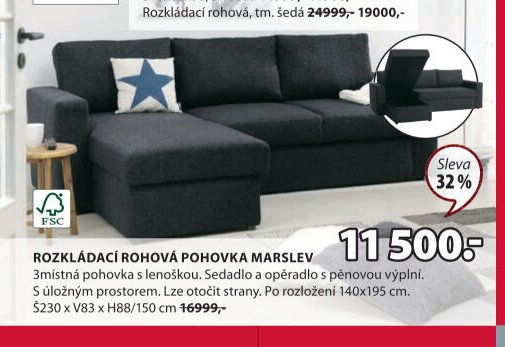 Rozkládací rohová pohovka MARSLEV