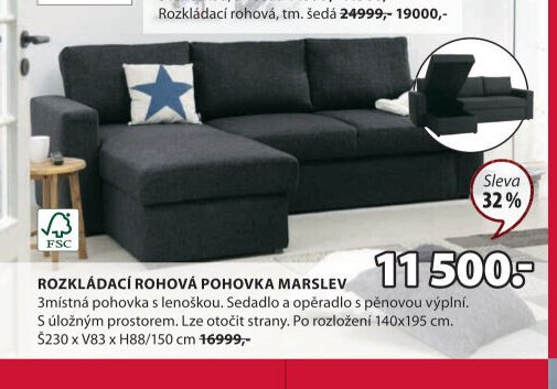 Rozkládací rohová pohovka MARSLEV