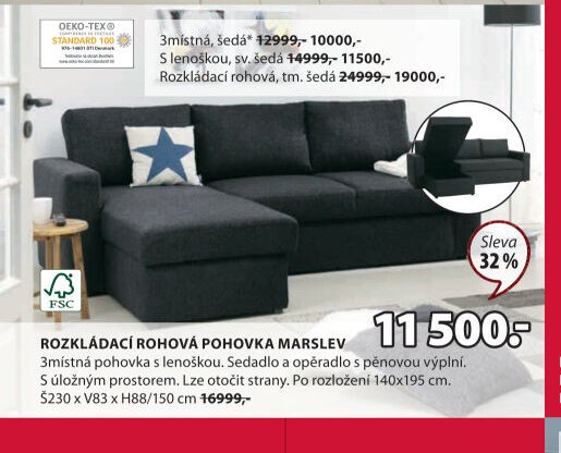 Rozkládací rohová pohovka MARSLEV