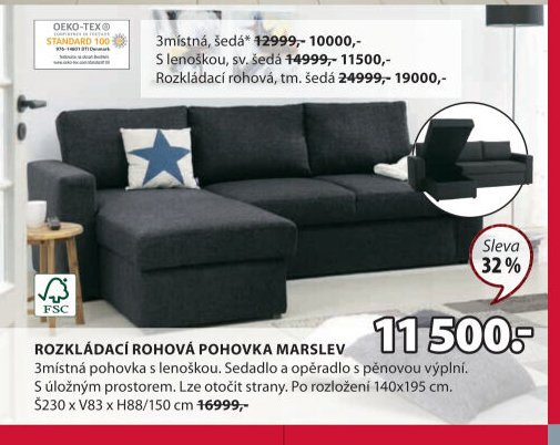 Rozkládací rohová pohovka MARSLEV