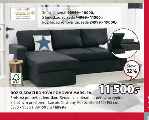 Rozkládací rohová pohovka MARSLEV