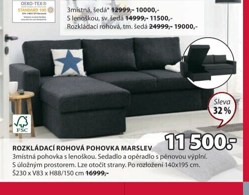 Rozkládací rohová pohovka MARSLEV