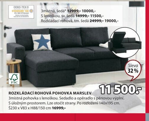 Rozkládací rohová pohovka MARSLEV