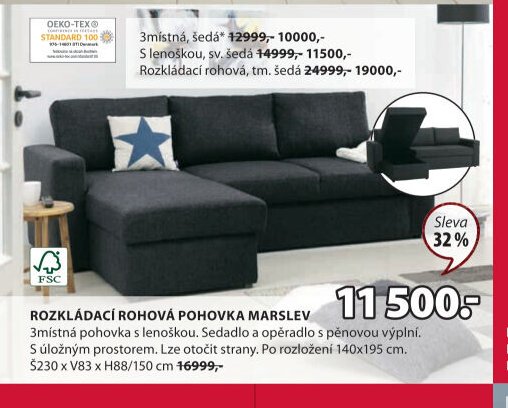 Rozkládací rohová pohovka MARSLEV