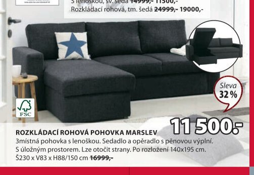 Rozkládací rohová pohovka MARSLEV
