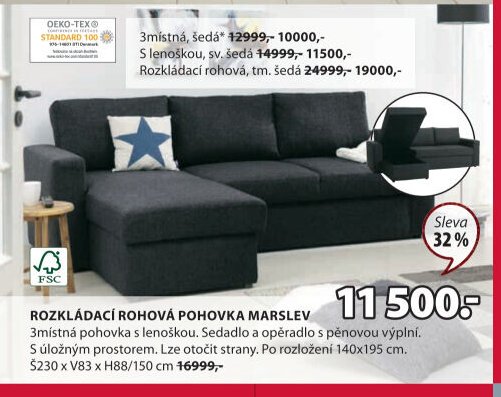 Rozkládací rohová pohovka MARSLEV