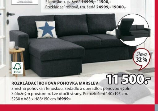 ROZKLÁDACÍ ROHOVÁ POHOVKA MARSLEV
