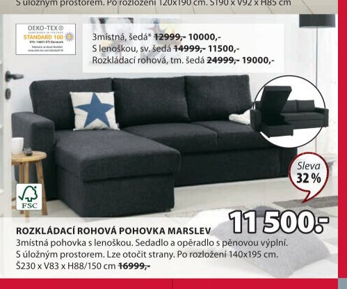 Rozkládací rohová pohovka MARSLEV