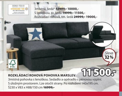 Rozkládací rohová pohovka MARSLEV