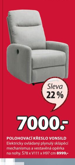 POLOHOVACÍ KŘESLO VONSILD