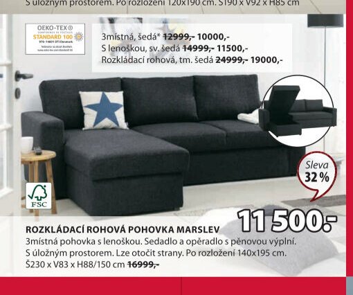 Rozkládací rohová pohovka MARSLEV