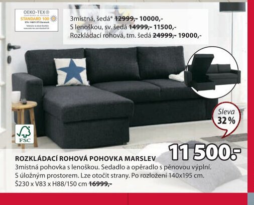 Rozkládací rohová pohovka MARSLEV