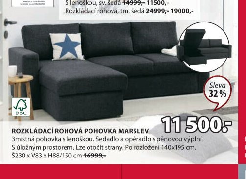 Rozkládací rohová pohovka MARSLEV
