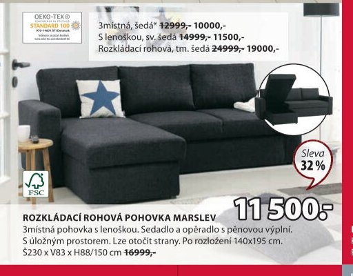 Rozkládací rohová pohovka MARSLEV