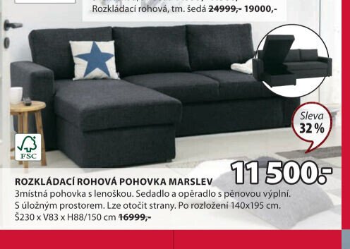 Rozkládací rohová pohovka MARSLEV