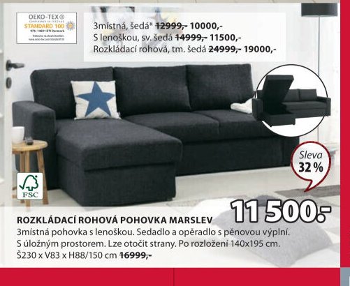 Rozkládací rohová pohovka MARSLEV