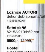 Ložnice ACTORI šatní skříň
