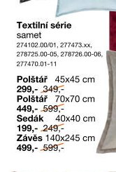 Textilní série samet