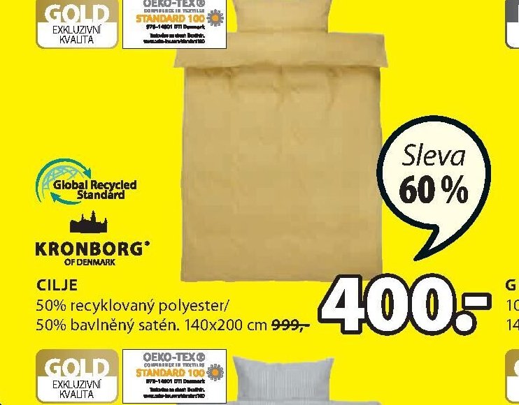 CILJE 50% recyklovaný polyester/50% bavlněný satén