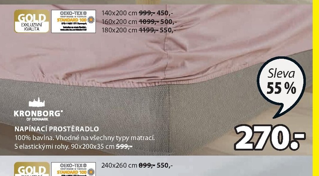 NAPÍNACÍ PROSTĚRADLO 100% bavlna